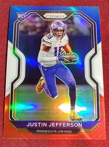 lot 100 image: 2020 Prizm RedWhiteBlue Prizm Justin Jefferson Rookie Card