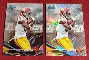lot 107 image: (2) 2022 Bowman U Jordan Addison Rookie Cards - One is Refractor