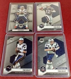 lot 114 image: (4) Mosaic Tom Brady Cards