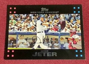lot 115 image: 2007 Topps Derek Jeter Short Print With George BushMickey Mantle