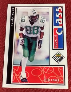 lot 124 image: 1998 UD Choice Randy Moss Rookie Card