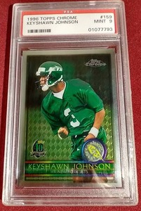 lot 127 image: 1996 Topps Chrome Keyshawn Johnson Rookie Card - PSA 9