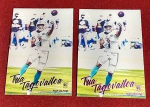 lot 143 image: (2) 2020 Luminance Tua Tagovailoa Rookie Cards - Silver & Pink