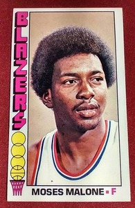 lot 153 image: 1976-77 Topps Moses Malone Card - 2nd Year