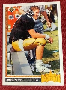 lot 157 image: 1991 Upper Deck Brett Favre Rookie Card