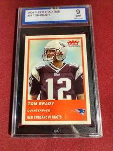 lot 161 image: 2004 Fleer Tradition Tom Brady - ISA 9