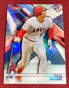 lot 163 image: 2018 Bowmans Best Shohei Ohtani REFRACTOR Rookie Card - HUGE CARD