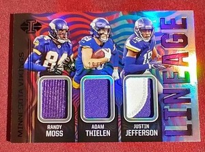 lot 167 image: 2020 Illusions Lineage MossThielenJefferson Triple Patch Card - #d50 WOW