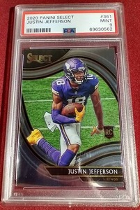 lot 170 image: 2020 Select Justin Jefferson Field Level Rookie Card - PSA 9