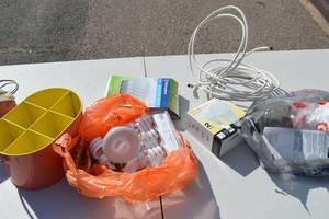 lot 253 image: Assorted Light Bulbs, Wire, Organizer