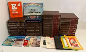 lot 21 image: Large Group Of Misc. Books Including Encyclopaedia Britannicas And More