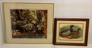 lot 25 image: Two Wildlife Images Framed Behind Glass 1 28x32 1 19x 23