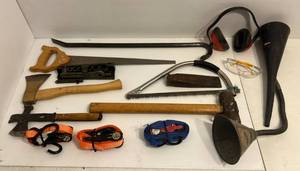 lot 40 image: Misc. Tools Including Hatchets, Hammer Hatchet & More