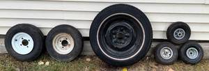 lot 71 image: Misc. Size Tires On Rims