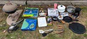 lot 96 image: Large Camping Lot Including Tri-Pod Grill & More