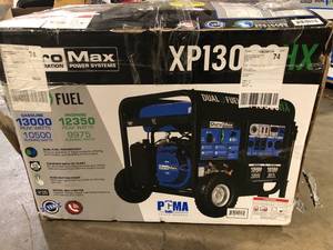 lot 1 image: DUROMAX 1300010500-Watt Dual Fuel Electric Start GasolinePropane Portable Home Power Back Up Generator with CO Alert Shutdown XP13000HX