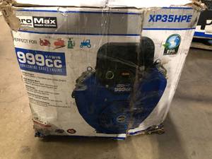 lot 9 image: DuroMax XP35HPE 999cc OHV V-Twin Push Button Start Horizontal Shaft Engine , Blue