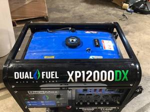 lot 14 image: DuroMax XP12000DX 12,000-Watt9,500-Watt 457cc Electric Start Dual Fuel Portable Generator wCO Alert,BlackBlue