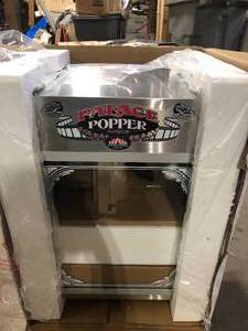 lot 16 image: Funtime FT1626PP Popcorn Machine, 18-12 x 16 x 26-58 Costumer Returns See Pics