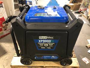 lot 20 image: DuroMax XP9000iH 7600W9000W 459cc Remote Start Dual Fuel Inverter Generator Costumer Returns See Pics