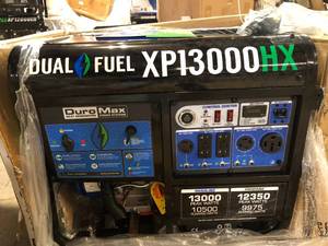 lot 21 image: DuroMax XP13000HX 13,000 Watt Dual Fuel Portable Generator w Co Alert