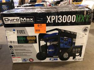 lot 24 image: DuroMax XP13000HXT 10500W13000W Tri-Fuel Gasoline Propane Natural Gas CO Alert Remote Start Generator Costumer Returns See Pics