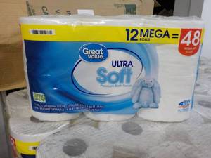 12 Mega Rolls Great Value 2 ply Toi...