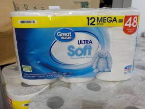 12 Mega Rolls Great Value 2 ply Toi...