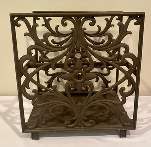 lot 63 image: Ornate Metal Literature Rack