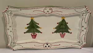 lot 66 image: Two Casafina Hand Painted Holiday Serving Platters