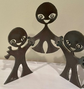 lot 67 image: Magnificent Metal Children Figurine Sculpture by M