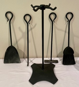 lot 71 image: Petite 4 Piece Fireplace Tool Set