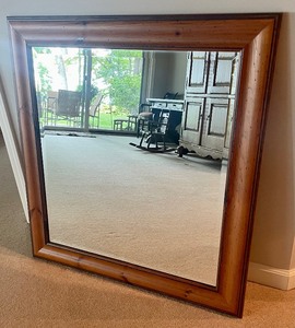 lot 96 image: Wooden Framed Decorative Wall Mirror