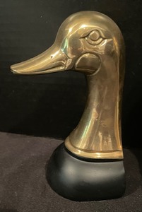 lot 145 image: Vintage Brass Duck Head Bookends