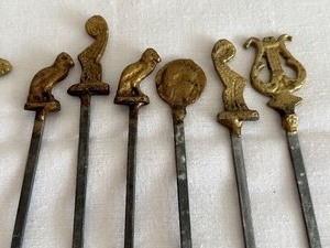 lot 129 image: Vintage Metal Figurine Skewers