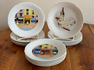 lot 26 image: Set of 12 Philippe Deshoulierres Limoges Desert Plates