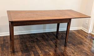 lot 2 image: Antique English Provincial Oak Plank Table
