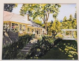 lot 39 image: Framed Scenic Watercolor Painting