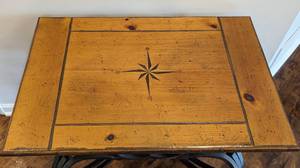 lot 46 image: Contemporary Modern Baker Wood Topped Iron Side Table