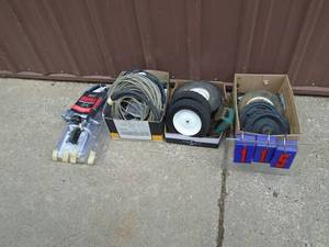 Group of wheels & electrical. As shown.