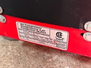 lot 202 image: CSA Air Compressor