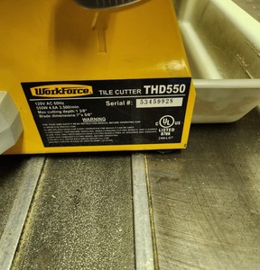lot 63 image: Workforce THD550 Tile Saw