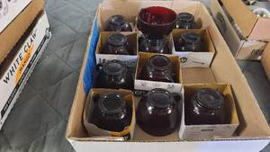 Ruby Red vintage tea cup set