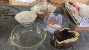 Decorative items and Fire King glassware