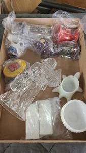 Vintage milk glass and Fire King glassware