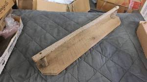 Home made wooden shelf unpainted