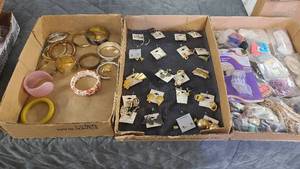 Vintage collection of bangles and bracelets with some extra crafty goods