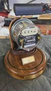 Custom made glass domed electric meter lamp