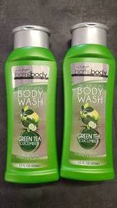 2 Bottles of Bath and Body Green Tea Cucumber Body Wash