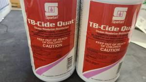 6 Bottles and a sprayer of TB-Cide Quat CleanerDeoderizerDisinfectant